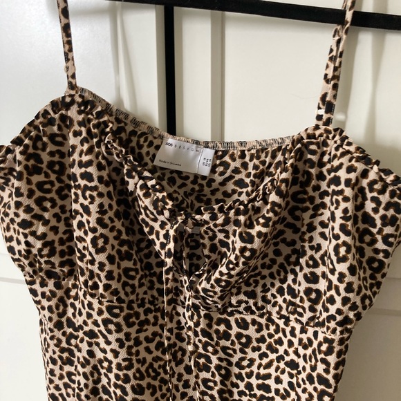 ASOS Design Leopard Print Empire Mini Dress - Picture 2 of 5